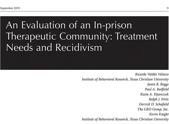 GEO Care’s researchers publish research article on substance abuse treatment for inmates